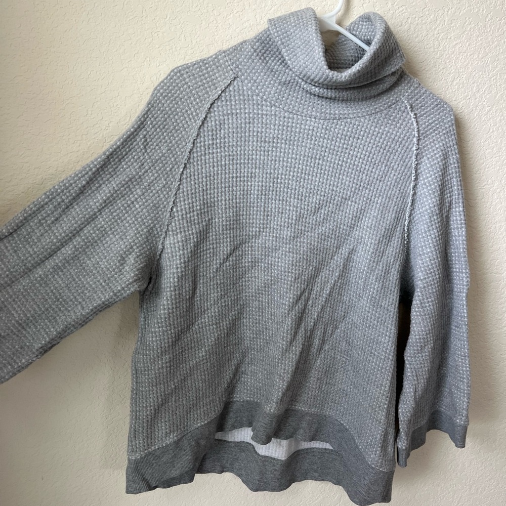 Lilla P Grey Waffle Knit Sweater